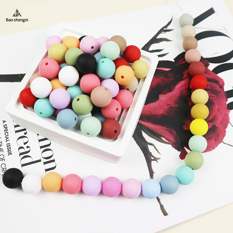 Wholesale  100pcs/pack Candy Color Round Beads Silicone Beads